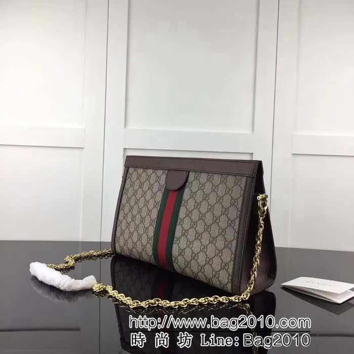 GUCCI古馳原單 新款專櫃品質高仿原單實物實拍503876 啡pvc配皮鏈條包 HY1022